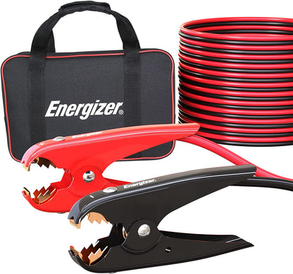 Energizer Jumper Cables, 30 Feet, 1 Gauge, 800A, Booster Battery Cables with Permanent Installation Kit and Quick Connect Plug for SUV & Trucks with up to 8-Liter Gasoline and 6-Liter Diesel Engines